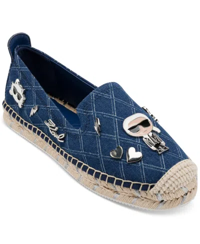 Karl Lagerfeld Women's Michaela Embellished Slip-on Espadrille Flats In Medium Blue