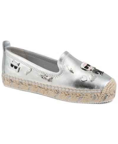 Karl Lagerfeld Women's Michaela Espadrilles In Silver