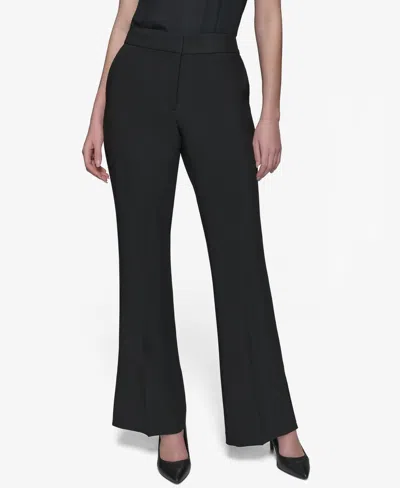 Karl Lagerfeld Women's Mid-rise Flare-leg Pants In Black