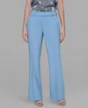 Karl Lagerfeld Women's Mid-rise Flared Pants In Blue