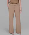 Karl Lagerfeld Women's Mid-rise Flared Pants In Brown