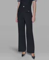 Karl Lagerfeld Women's Mid Rise Straight Leg Pants In Black