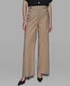 Karl Lagerfeld Women's Mid Rise Striped Straight Leg Pants In Brown
