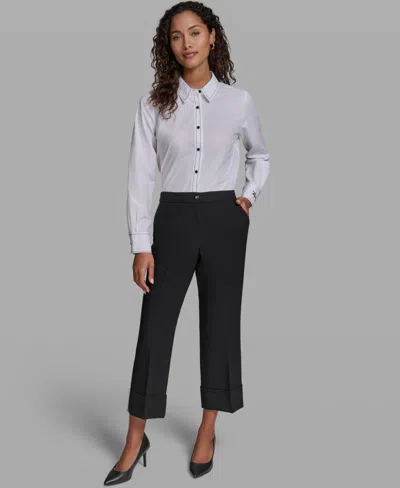 Karl Lagerfeld Women's Mid-rise Ankle Length Pants In Black