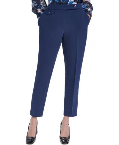Karl Lagerfeld Women's Mid-rise Ankle Pants In Blue