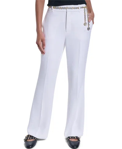 Karl Lagerfeld Chain Belt Trousers In White