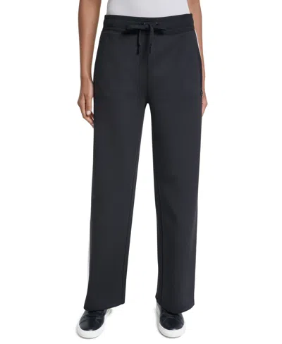Karl Lagerfeld Women's Mid-rise Wide-leg Joggers In Black