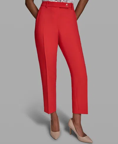 Karl Lagerfeld Women's Mid-rise Woven Pants In Red