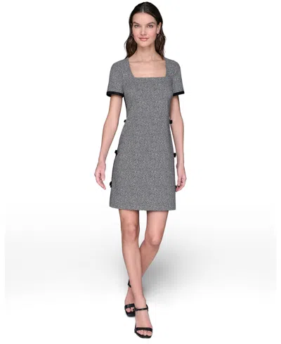 Karl Lagerfeld Women's Millenium Knit Tweed A-line Dress In Gray