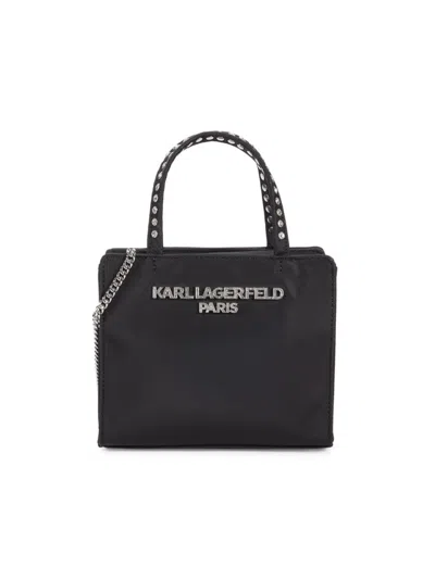 Karl Lagerfeld Women's Mini Ikons Logo Tote In Black