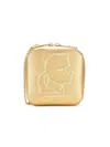 Karl Lagerfeld Women's Mini Ikons Metallic Leather Crossbody Bag In Gold