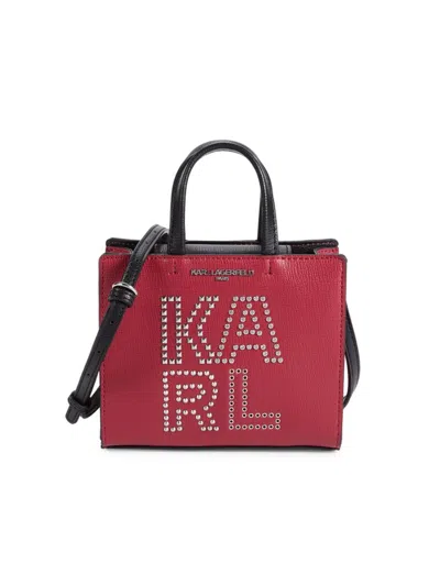 Karl Lagerfeld Women's Mini Maybelle Logo Studded Crossbody Bag In Red
