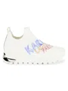 Karl Lagerfeld Women's Mirren Embroidery Low Top Slip On Sneakers In Bright White