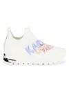 Shop Karl Lagerfeld Women's Mirren Embroidery Low Top Slip On Sneakers In Bright White