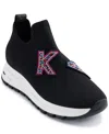Karl Lagerfeld Mirren Slip-on Wedge Sneaker In Black
