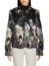 Karl Lagerfeld Women's Mixed Faux Fur Jacket In Blue Multi