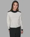 Karl Lagerfeld Women's Mock Neck Long Sleeve Sweater In White