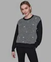 Karl Lagerfeld Women's Motif Crewneck Sweatshirt In Black