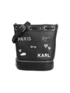Karl Lagerfeld Nantes Small Leather Bucket Bag In Black Multi
