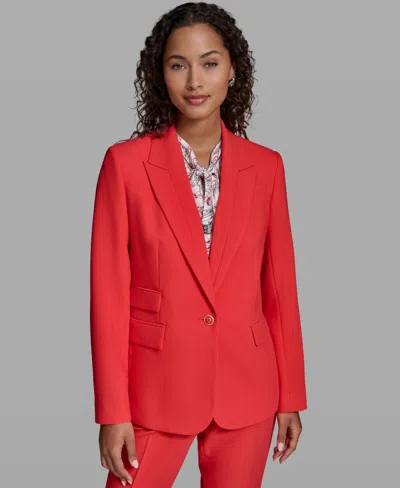 Karl Lagerfeld Women's Notch Lapel Woven Jacket In Multi