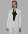 Karl Lagerfeld Women's Notched Lapel One Button Blazer In White