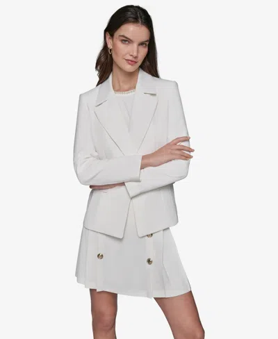 Karl Lagerfeld Women's Notched-lapel Single-button Blazer In Soft White