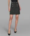 Karl Lagerfeld Women's Novelty Button Detail Mini Skirt In Multi