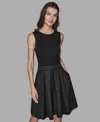 Karl Lagerfeld Women's Novelty Fit And Flare Dress In Multi