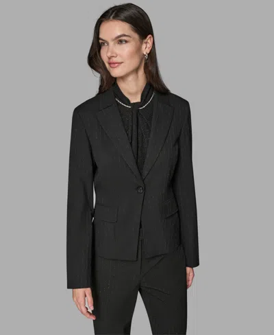 Karl Lagerfeld Women's Novelty One Button Jacket In Black