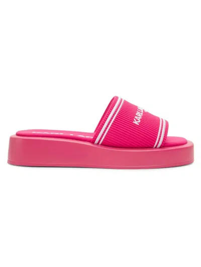 Karl Lagerfeld Women's Ohare 30mm Logo Wedge Heel Sandals In Teaberry