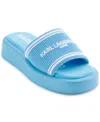 Karl Lagerfeld Ohare Platform Slide Sandal In Azure Blue