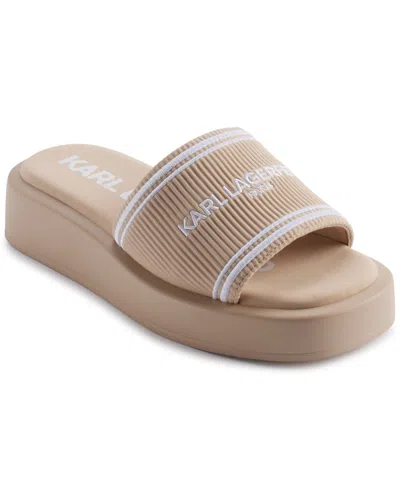 KARL LAGERFELD WOMEN'S OHARE PLATFORM SLIDE FLAT SANDALS