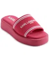 Karl Lagerfeld Ohare Platform Slide Sandal In Teaberry