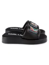 Karl Lagerfeld Women's Olen Logo Embellished Platform Sandals In Black White