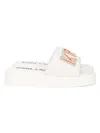 Karl Lagerfeld Women's Olen Logo Embellished Platform Sandals In Bright White