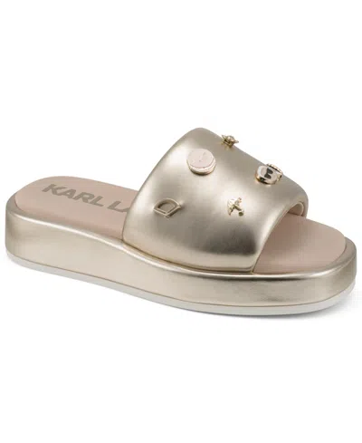 Karl Lagerfeld Women's Opal Macaron Platform Sandals In Gold
