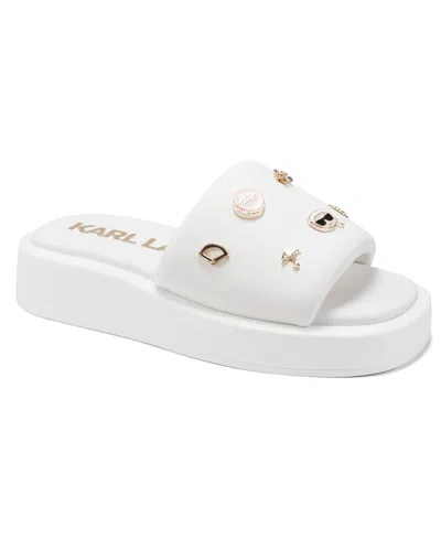 Karl Lagerfeld Women's Opal Macaron Platform Sandals In White