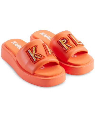 Karl Lagerfeld Women's Opal Slip-on Platform Slide Sandals In Apricot