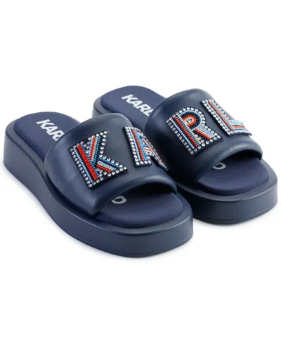 Karl Lagerfeld Women's Opal Slip-on Platform Slide Sandals In Navy Blue