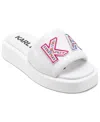 Karl Lagerfeld Opal Studs Platform Slide Sandal In Bright White