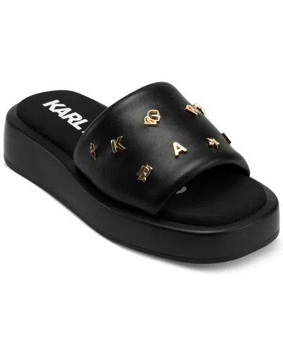 Karl Lagerfeld Women's Opal Studded Sandals In Black