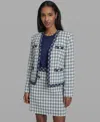 Karl Lagerfeld Women's Open-front Checkered Jacket In Multi