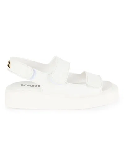 Karl Lagerfeld Women's Orli Logo Sandals In Bright White