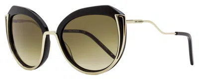 KARL LAGERFELD WOMEN'S OVAL SUNGLASSES KL928S 532 BLACK/GOLD 55MM