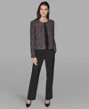 Karl Lagerfeld Women's Padded Tweed Long-sleeve Jacket In Gray