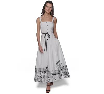 Karl Lagerfeld Women's Paris Border Rope-belt Midi Dress