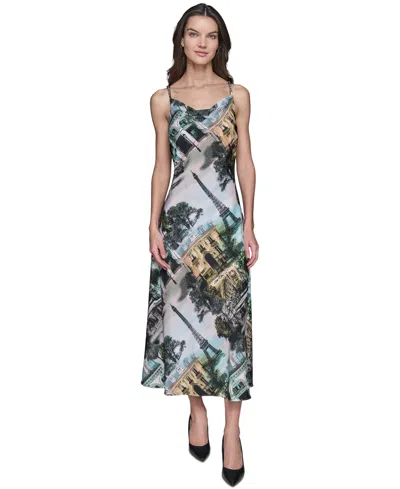 Karl Lagerfeld Women's Paris Scene Slip Midi Dress In Soft White