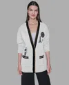 Karl Lagerfeld Women's Patch Detail Cardigan In Neutral