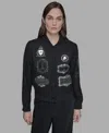 Karl Lagerfeld Women's Patch Long Sleeve Bomber Jacket In Black