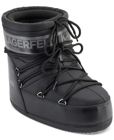 Karl Lagerfeld Women's Pavan Lace-up Cold-weather Boots In Black